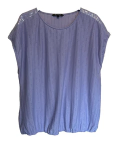 Lilac Blue Top with Sequin Shoulder Detail & Bubble Hem - Size 24 - Bonmarche - Picture 1 of 21
