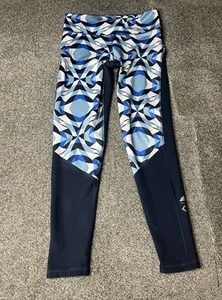 Adidas Wanderlust Leggings Womens Medium Blue High Rise Running Tight Ladies - Picture 1 of 16