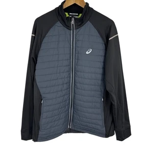 Asics Mens Full-Zip Quilted Jacket With Reflective Details Lightweight Size L - Picture 1 of 16