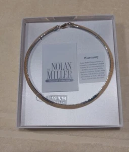 Nolan Miller VTG Gold/Silver Reversible Omega/Choker Necklace 5/16"×16" NEW F-S - Picture 1 of 9