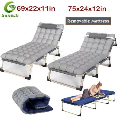 Einfaches Klappbett Gästebett Bett klappbar Klappmatratze Feldbett Matra 3/4Bein - Bild 1 von 4