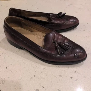 GH Bass Mens Burgundy Tassle Loafers Slip On Dress Shoes Size 10 M - Picture 1 of 11