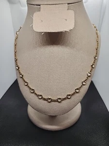 Collana catena cristallo trasparente tono oro Avon - Foto 1 di 7