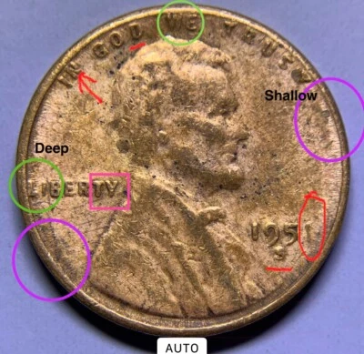 1951S wheat back penny”MANY REAL MINT Errors DADs Old CoLL,U return I Payur Ship - Image 1 of 2