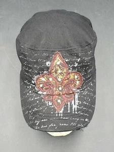 KB Ethos Fleur De Lis Black Hat Gorra Estilo Militar Mujer Bordado Distressed - Imagen 1 de 6