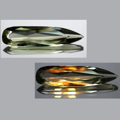 Выдающийся драгоценный камень 1,92 карата грушевидный (18 x 5 мм) индейка изменение цвета диаспор россыпью - Изображение 1 из 4