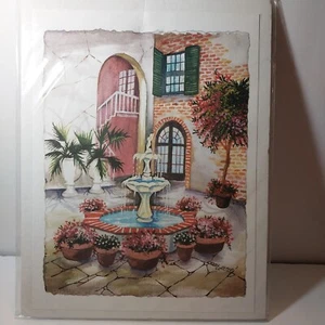 Vintage French Quarter Courtyard New Orleans Print by Jamie Hebert 9 x 12 RARE - Picture 1 of 6