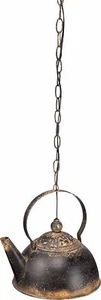 Distressed Hanging Metal Teapot Light~Primitive/Cottage/Chic Shabby/Weathered - Picture 1 of 1