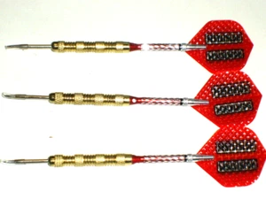 Steel Tip Darts, New 14 Gram Brass, with Aluminum Spinning Shafts, #3207 - Picture 1 of 3