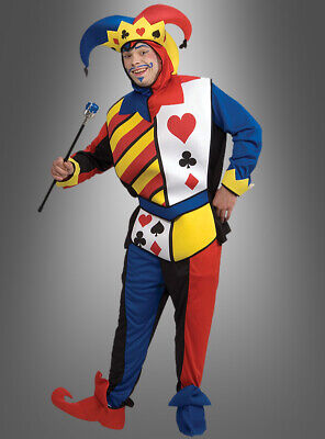 Costume Giullare Gioco Di Carte Joker Costume Carnevale Per Uomo-Carte Da Gioco Colori • 44.99€