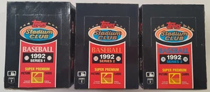 1992 Topps Stadium Club ungeöffnete Wachsbox Serie 1, 2 & 3 NEU 36 Packungen jede Box - Bild 1 von 22
