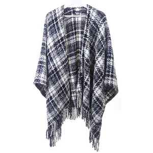 FUCHS&SCHMITT Poncho Cape Schwarz Weiß One Size - Picture 1 of 3