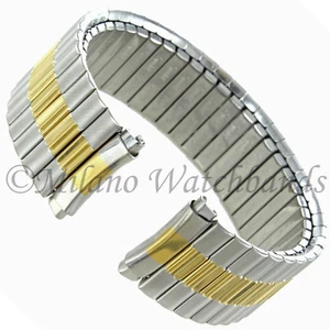 15-18 mm Hirsch/Speidel Stainless Two Tone Twist-O-Flex Curved Ends Band 1363/16 - Picture 1 of 4