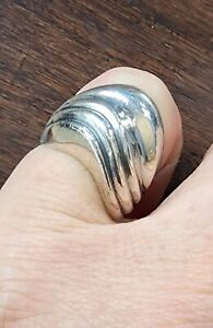 Retired James Avery Wide Dome Asymmetrical Ring Size 5 +JA Box!
