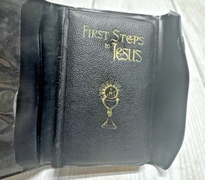 Vtg 1953 1st Holy Communion First Steps to Jesus Prayer book missal mass book - Imagen 1 de 18
