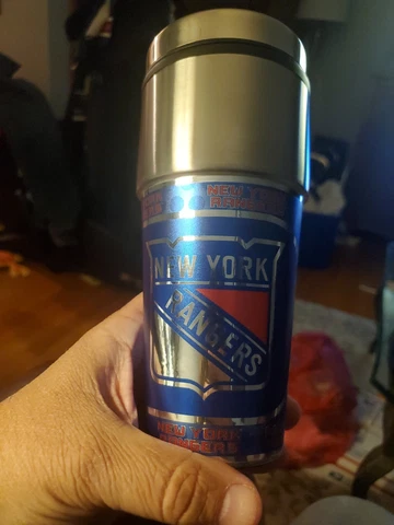 NEW YORK RANGERS-NHL 16oz STAINLESS STEEL COFFEE/TRAVEL MUG W/ METAL EMBLEM NWT Cover
