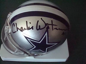 Charlie Waters AUTOGRAPHED DALLAS COWBOYS Mini Helmet SIGNED  - Picture 1 of 2