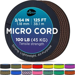 Micro Paracord - 1,18 mm x 125 Fuß - Micro Utility Cord - dünnes geflochtenes Paracord R - Bild 1 von 12