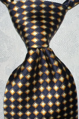 Corbata para hombre Jhane Barnes 100 % negra/azul/dorada/marrón usada en excelente estado Foto 1 de 4