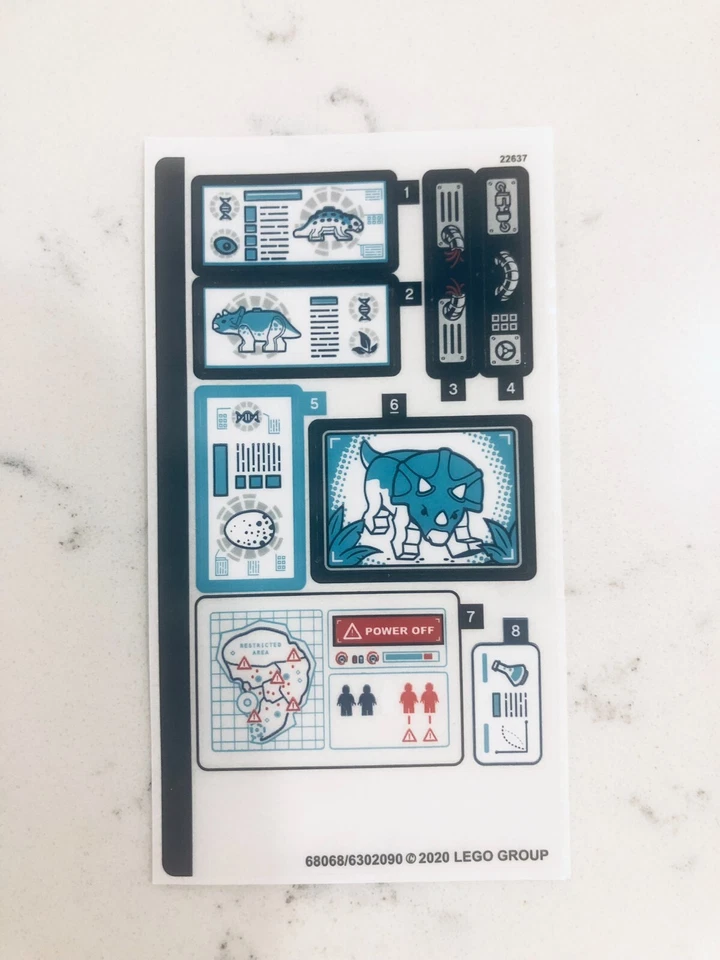 LEGO STICKER SHEET for 75939 Dr. Wu's Lab: Baby Dinosaurs Breakou, New & Genuine - Image 1 of 1