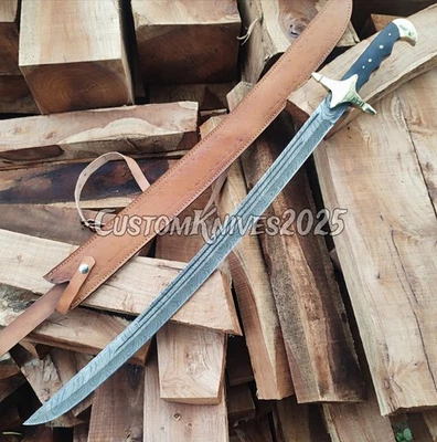 Espada Shamshir Árabe 38" Espada Turca Hecha a Mano Personalizada Espada Espiga Completa De Colección  Foto 1 de 4