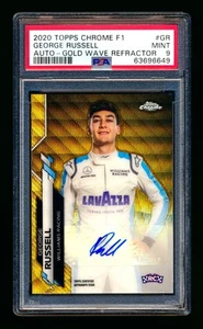 2020 Topps Chrome F1 George Russell RC Gold Wave Refractor Autograph 40/50 PSA 9 - Picture 1 of 2