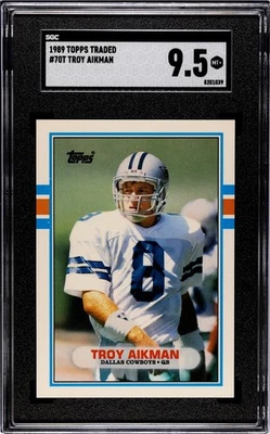 Troy Aikman 1989 Topps negociado #70T RC SGC 9,5 Foto 1 de 2