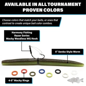 Wacky Rings (100pk) – O-Rings for Wacky Rigging Senkos/Worms/Soft Stickbaits - Picture 1 of 16