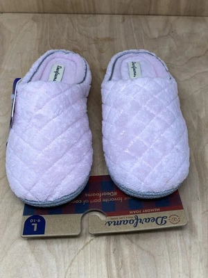 Zapatillas Dearfoams para mujer talla 9-10 rosa espuma viscoelástica acolchado zueco DCOM 51705 Foto 1 de 4