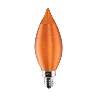 4 Watt CA11 LED - Satin Spun Amber - Candelabra base - 2100K - 120 Volt - Carded - Image 1 of 4
