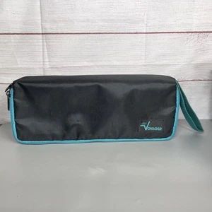 Vtg Cassette Carrying Case Lebo Voyager Zipper Black And Teal 80s Like Caselogic - Bild 1 von 8