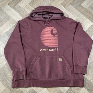 Carhartt Rain Defender Hoodie – XXL – Faded Burgundy – Graphic Logo –Relaxed Fit - Picture 1 of 8