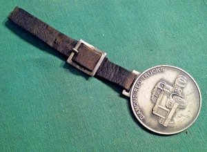 Euclid Earth Moving Equipment Watch Fob Cleveland Ohio Silver-Tone Metal & Strap - Picture 1 of 4