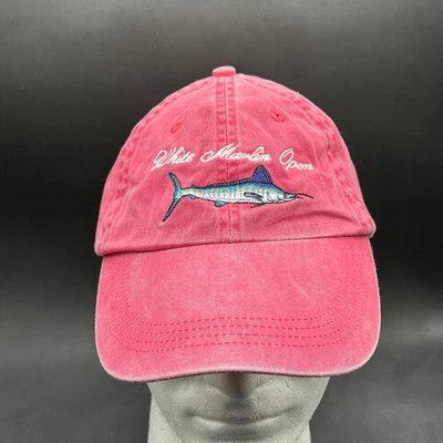 Gorra de béisbol ajustable de algodón rojo yunque blanca marlin para hombre Foto 1 de 4