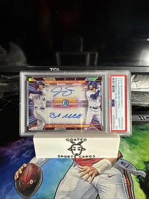 2024 Bowman Draft Chrome Prospect Dual Auto JAC CAGLIONE/ BLAKE MITCHELL PSA 10 - Image 1 of 3