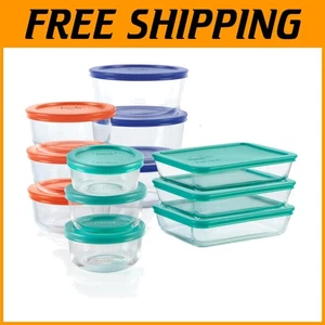 Rechteckiges & rundes Glas Aufbewahrungsset - 12er Pack - Bild 1 von 8