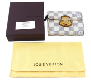 Auth Louis Vuitton Portefeuille Joy Wallet Azur Canvas N60030 LV 51874 - Picture 1 of 17