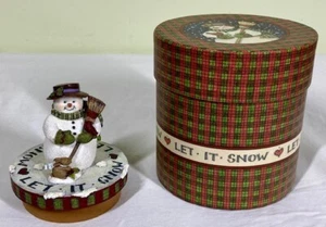 Vintage Lang Resin Large Candle Topper A Snowy Friend Fits Approx 2 7/8" Candles - Picture 1 of 14