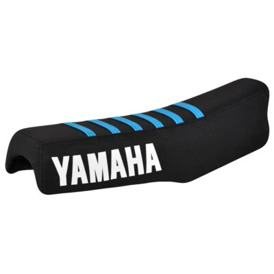 Cubierta de asiento con pinza Yamaha IT 175 1982 1983 negra/LT Blu Rib hierro sobre ñame #327 Foto 1 de 4