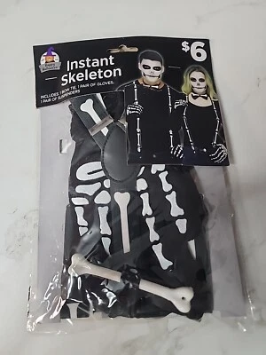 Juego de tirantes Fun World Skeleton (pajarita, guantes, tirantes) nuevo Foto 1 de 2