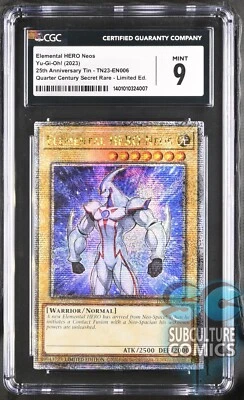 2023 Yu-Gi-Oh Elemental Hero Neos Qtr. Century Prismatic SR CGC 9 EN006 - Image 1 of 2