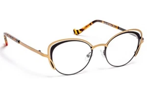 NEW J.F. REY / BOZ MORGANE 5000 NOIR BLACK & GOLD SIZE 48/18/140 DESIGNER FRAMES - Picture 1 of 1