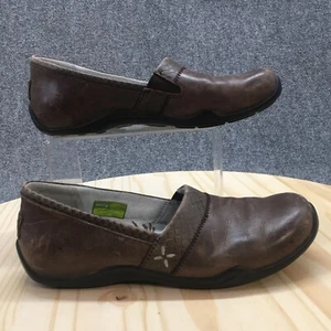 Ahnu Shoes Womens 8.5 Casual Comfort Slip On Loafer F8013A Brown Leather Flats - Picture 1 of 18