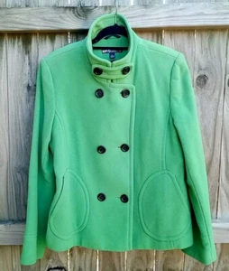 BKE Outerwear Women's Green Wool Blend Peacoat Size Large - Picture 1 of 6