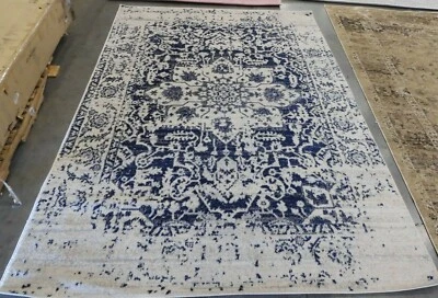 Tapete de roscas puxadas CREME/MARINHO 6'-7" X 9'-2", preço reduzido 1172605801 MAD603D-6 - Imagem 1 de 4