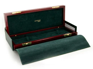 Graham Red Wood Lacquer Presentation Long Watch Box - Picture 1 of 3