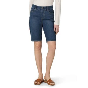 Lee Sculpting Damenjeans-Shorts hoher Bund schmale Passform Pull-On Bermuda blau/12 M - Bild 1 von 6