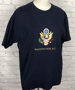 VTG LEE T Shirt Navy Eagle Washington D.C. Embroidered Patriotic USA Size XL - Picture 1 of 6