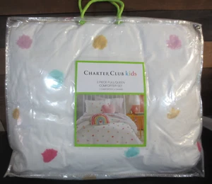 CHARTER CLUB KIDS TUFTED DOT COMFORTER - FULL/QUEEN - Picture 1 of 4