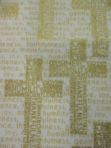 Divine Cross Peace Faith Inspirational Words Grace Gold Cotton Fabric FQ - Picture 1 of 7